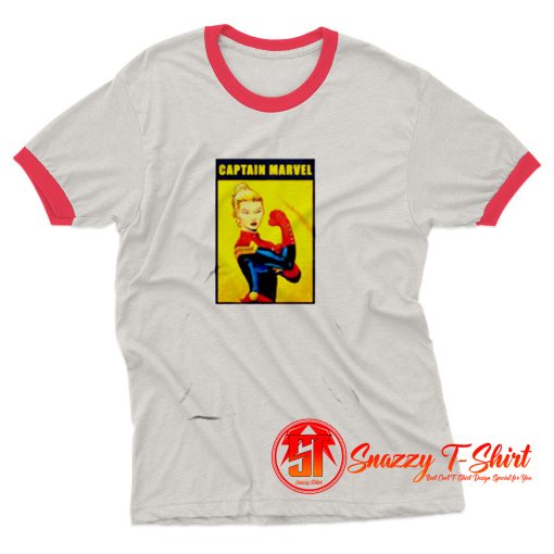 Funny Captain Marvel The Riveter Poster Ringer Tee