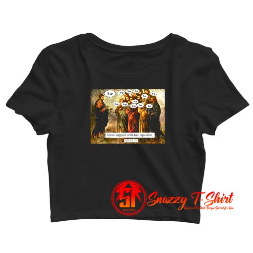 Funny Christian Jesus Apostles Meme Crop Top Shirt