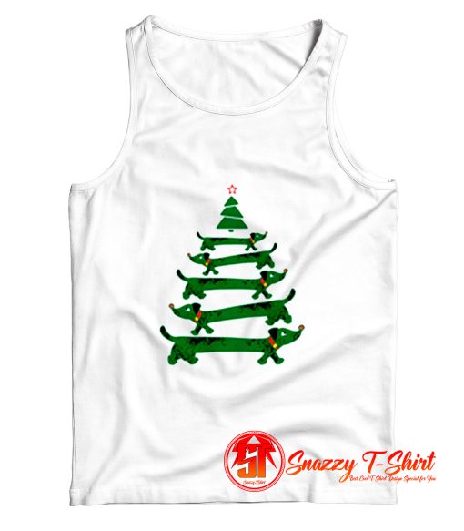 Funny Dachshund Christmas Tree Tank Top