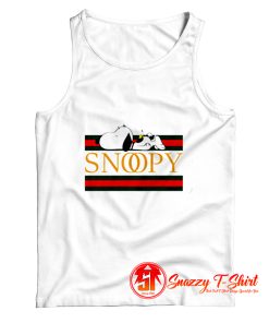 Funny Disney Snoopy Sleeping x Gucci Tank Top