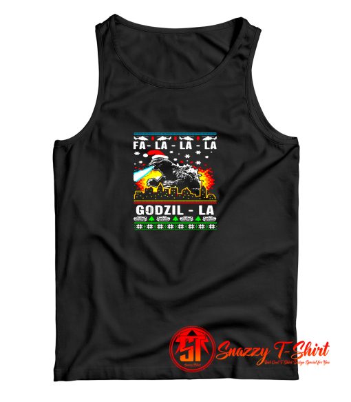 Funny Falalala Godzilla Christmas Tank Top