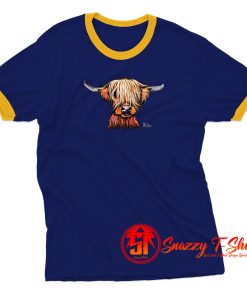 Funny Highland Cow Ringer Tee