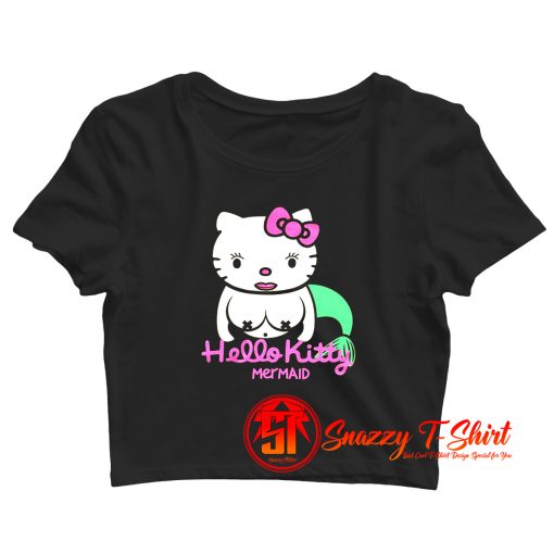 Funny Kitty Mermaid Crop Top Shirt