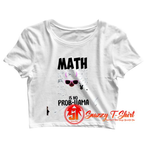 Funny Llama Math Teacher Math Crop Top Shirt