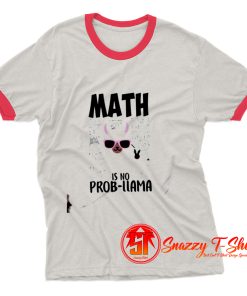 Funny Llama Math Teacher Math Ringer Tee