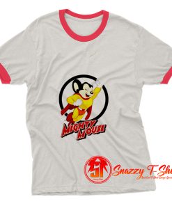 Funny Mighty Mouse Superhero Ringer Tee