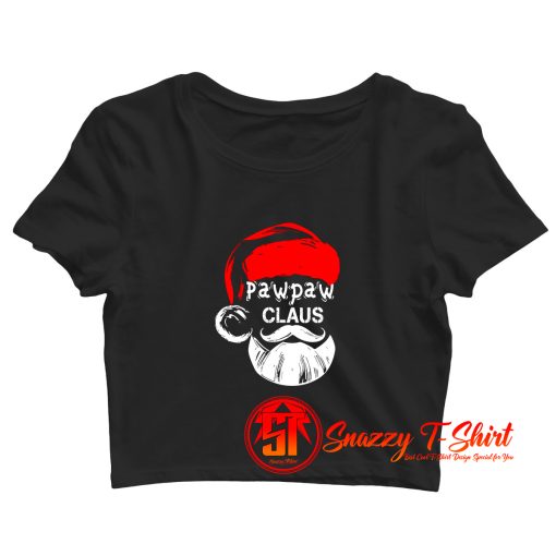 Funny Pawpaw Claus Christmas Grandpa Crop Top Shirt