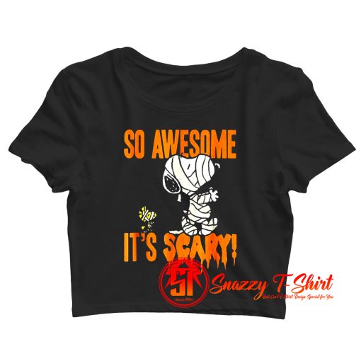 Funny Peanuts Halloween Snoopy Mummy Crop Top Shirt