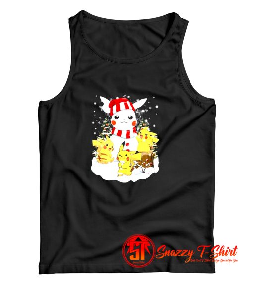 Funny Pikachu Snowman Christmas Tank Top