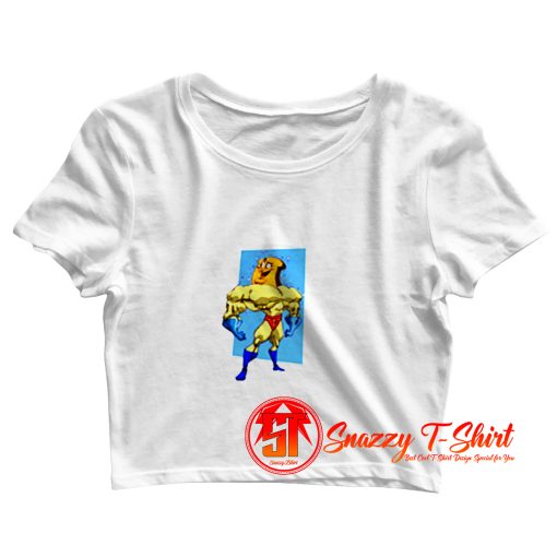 Funny Ren and Stimpy Powdered Toast Man Crop Top Shirt