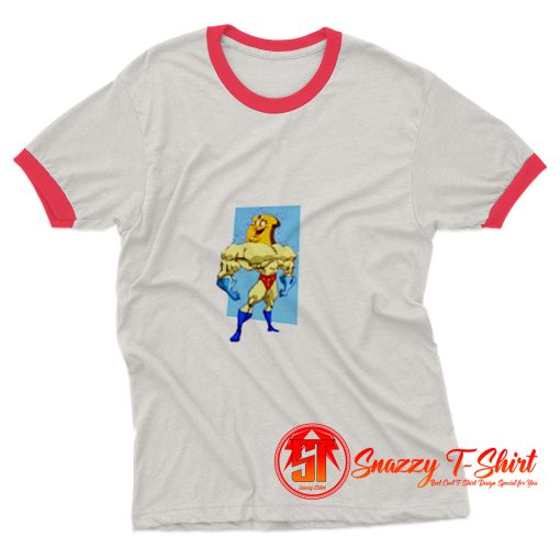 Funny Ren and Stimpy Powdered Toast Man Ringer Tee