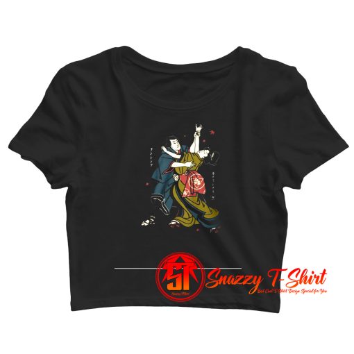 Funny Samurai Dancing Crop Top Shirt