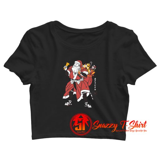 Funny Santa Samurai Christmas Crop Top Shirt