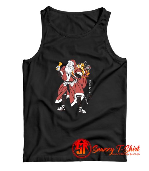 Funny Santa Samurai Christmas Tank Top