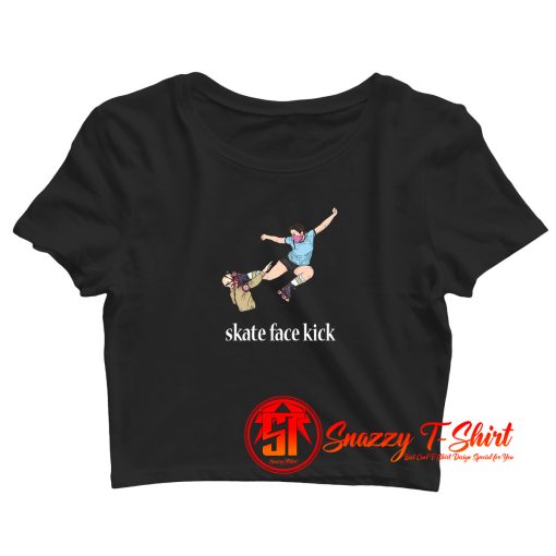 Funny Skate Face Kick Unisex Crop Top Shirt