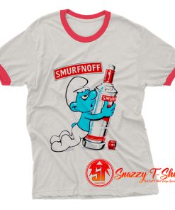 Funny The Smurfs parody Smurfnoff Ringer Tee