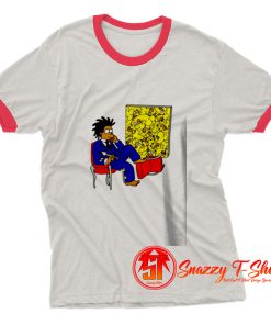 Funny Vintage Basquiat Simpson Ringer Tee