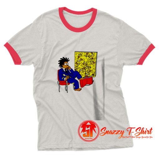 Funny Vintage Basquiat Simpson Ringer Tee