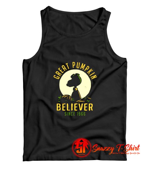 Great Pumpkin Brown Scene Peanuts Snoopy Tank Top