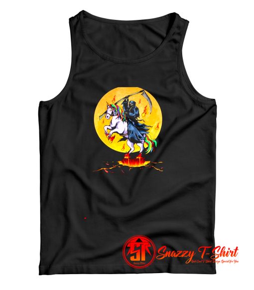 Grim Reaper With Unicorn Tank Top