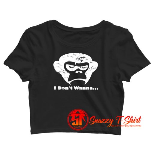 Grumpy Monkey Face Crop Top Shirt