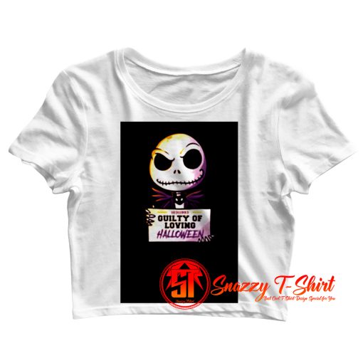 Guilty Jack Cute Skellington MugShot Crop Top Shirt