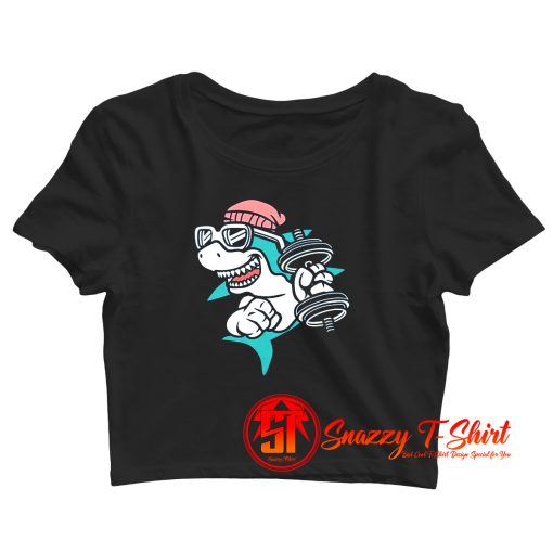 Gym Shark Cartoon Crop Top Shirt