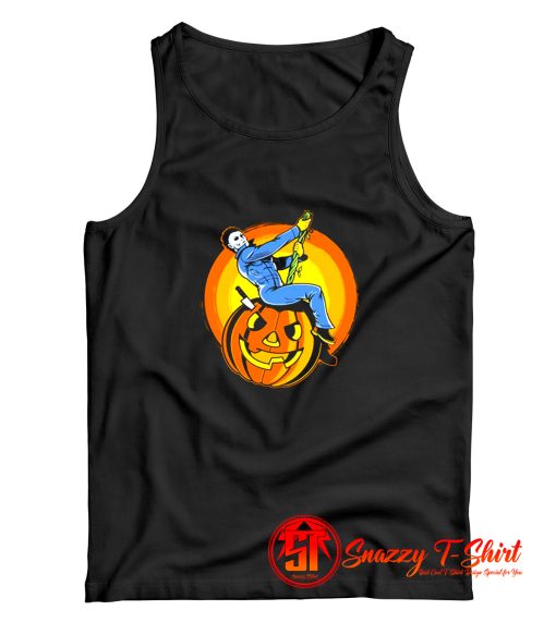 Halloween Michael On Pumpkin Tank Top