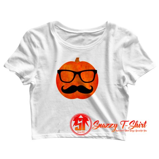 Halloween Pumpkin Hipster Crop Top Shirt