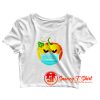 Halloween Pumpkin in a Face Mask Crop Top Shirt