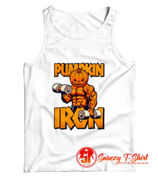 Halloween Workout Pumpkin Iron Bodybuilder Fitness Tank Top