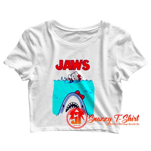 Hello Kitty Jaws Parody Crop Top Shirt