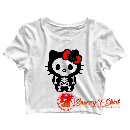 Hello Kitty Skeleton Halloween Crop Top Shirt