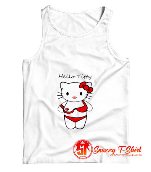 Hello titty funny parody hello kitty Tank Top