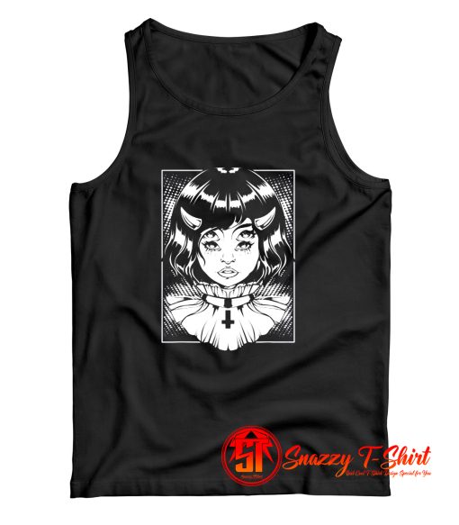 Horned Devil Girl Satanic Tank Top