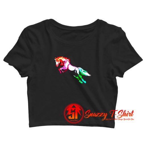 Horse Graphic Crop Top Shirt