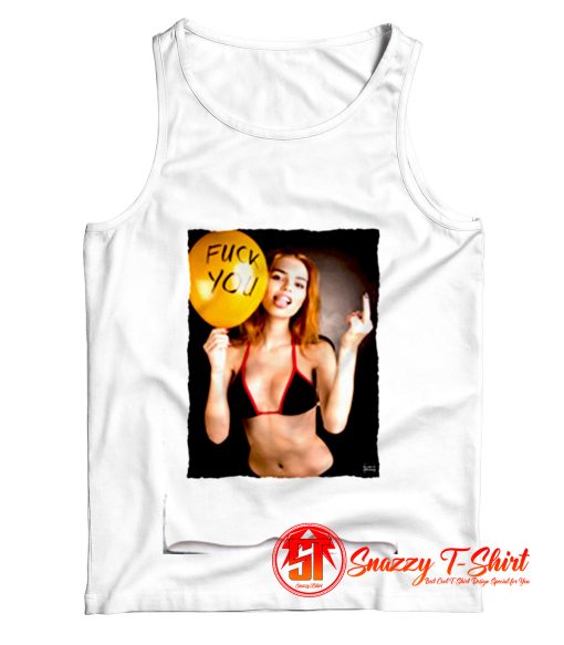 Hot Sexy Girl Model Kate Moss Megan Fox Balloon Fuck You Tank Top