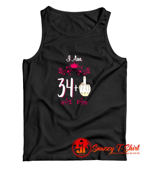 I Am 34 Plus Middle Finger 35Th Birthday Tank Top