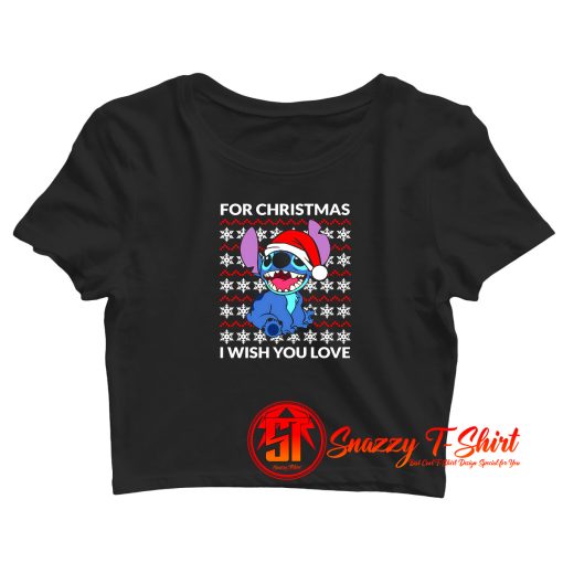 I Wish You Love Lilo and Stitch Christmas Crop Top Shirt