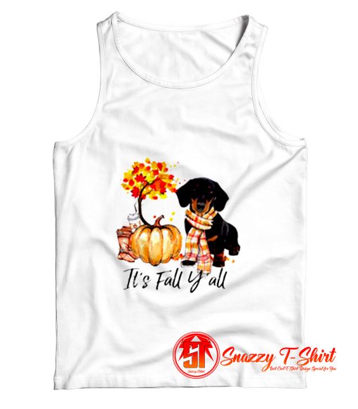 Its Fall Yall Dachshund Dog Halloween Tank Top