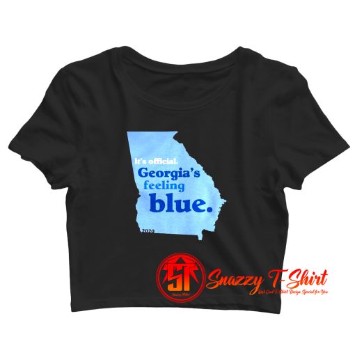 Its Official Georgias Feeling Blue 2020 Map Crop Top Shirt