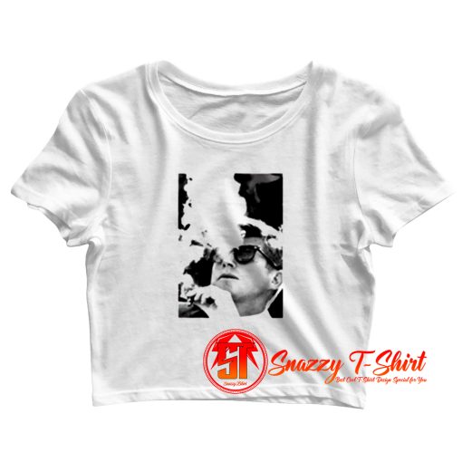 JFK Smoking with Shades John F. Kennedy President Crop Top Shirt