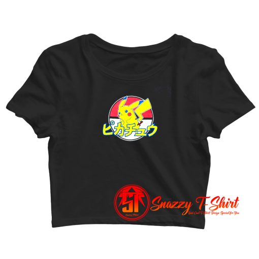 Japanese Pokemon Pikachu Distressed Funny Crop Top Shirt