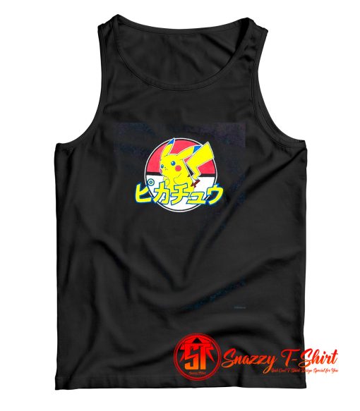 Japanese Pokemon Pikachu Distressed Funny Tank Top