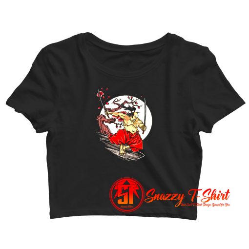 Japanese Samurai Katanas and Tattoos Crop Top Shirt