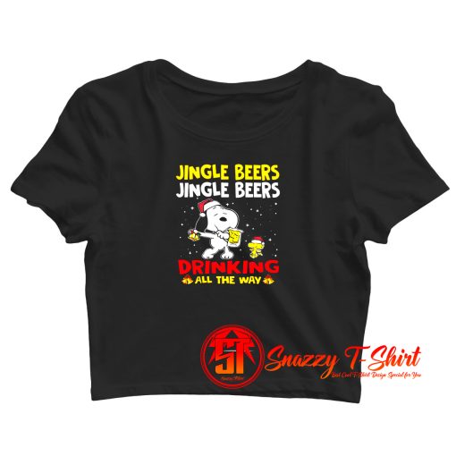 Jingle Beers Jingle Beers Drinking All The Way Snoopy Crop Top Shirt