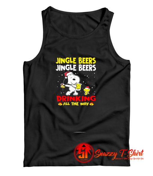 Jingle Beers Jingle Beers Drinking All The Way Snoopy Tank Top