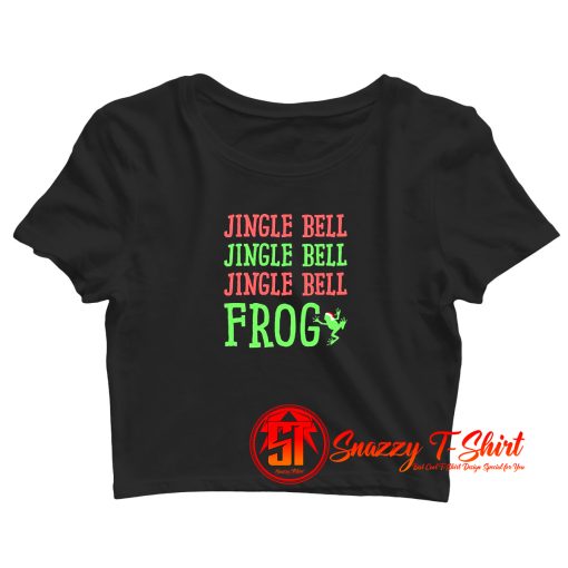 Jingle Bell Frog Funny Christmas Crop Top Shirt