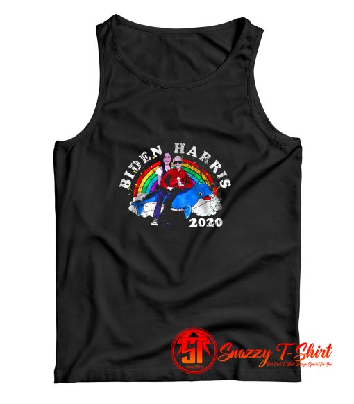 Joe Biden Kamala Harris 2020 Riding Narwhal Anti Trump Tank Top