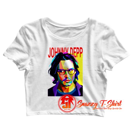 Johnny Depp colorful pop art portrait Crop Top Shirt